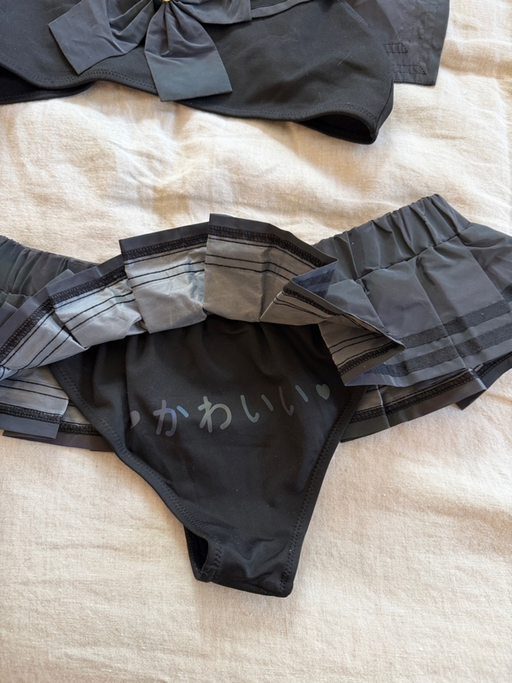 Black Sailor-Inspired Two-Piece Raver Set - Picture 2 of 6